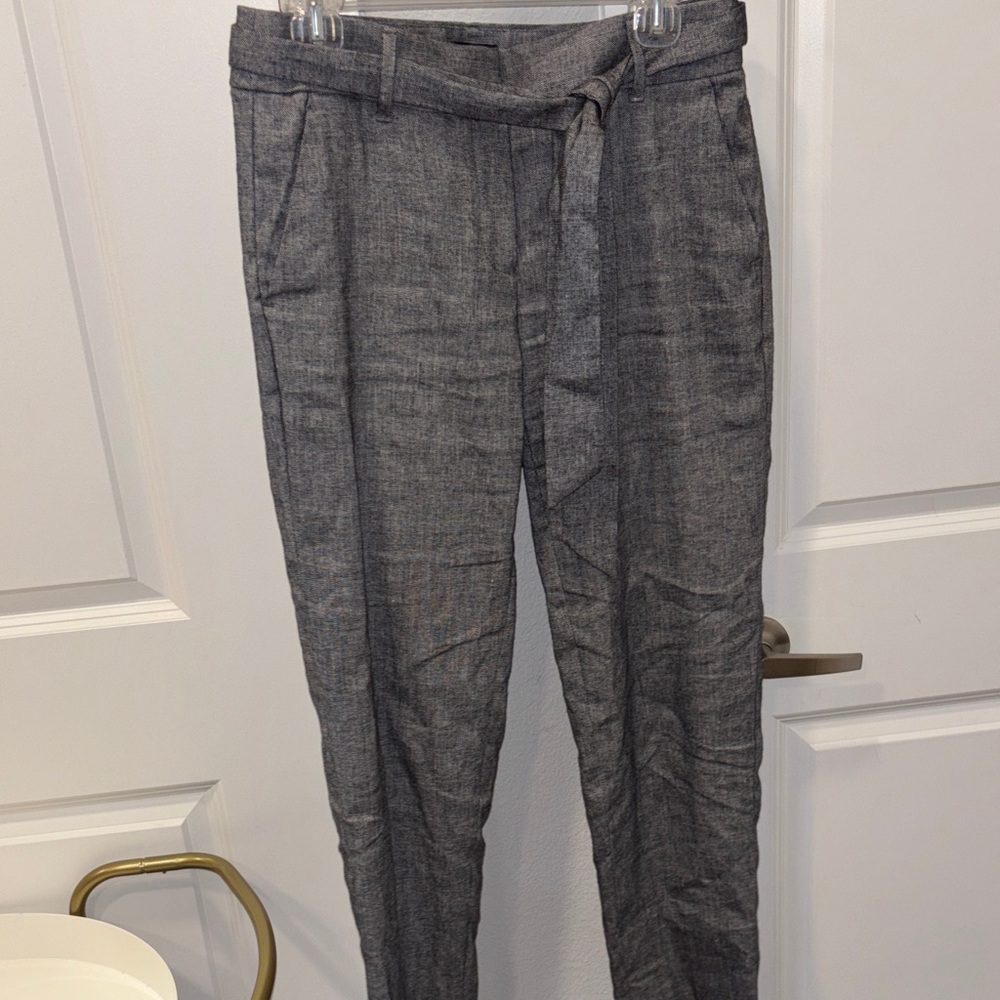 EUC LOFT Textured Gray Marisa Trousers with Matching Belt